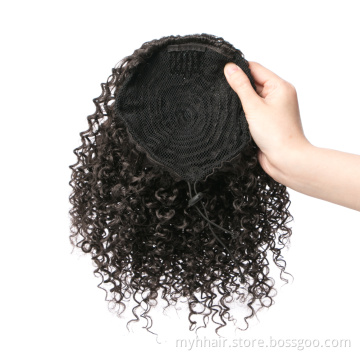 Chignon Curly Ponytail Hairpiece With Rubber 10 Inch crochet braid band hair Synthetic Ponytail Hair Extension with Clip-in